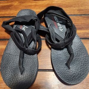 Skechers Black Wrap Sandals